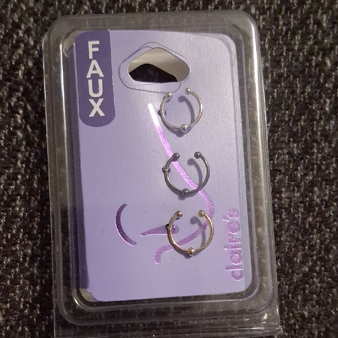 Claires Silver And Gold Faux Nose Rings